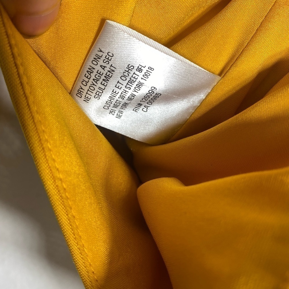 CUSHNIE ET OCHS Issa Yellow Off-The-Shoulder Cross Panel Crop Top SzM /US6 - Picture 13 of 16